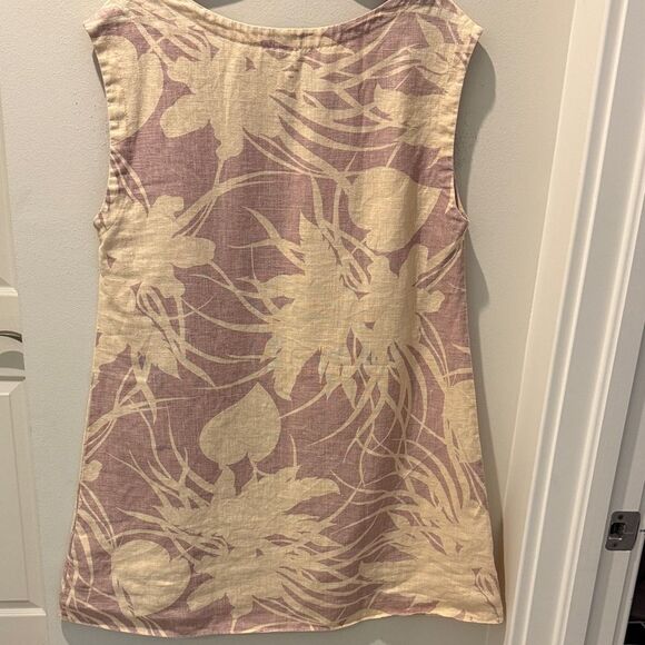 Finnkarelia Floral Patterned Flax Linen Mini Dress/ Tunic size Small - Picture 4 of 10